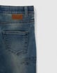Blauwe upcycled STRAIGHT jeans met print jongens-6