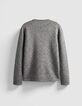 Jersey de punto gris de manga larga para hombre-7