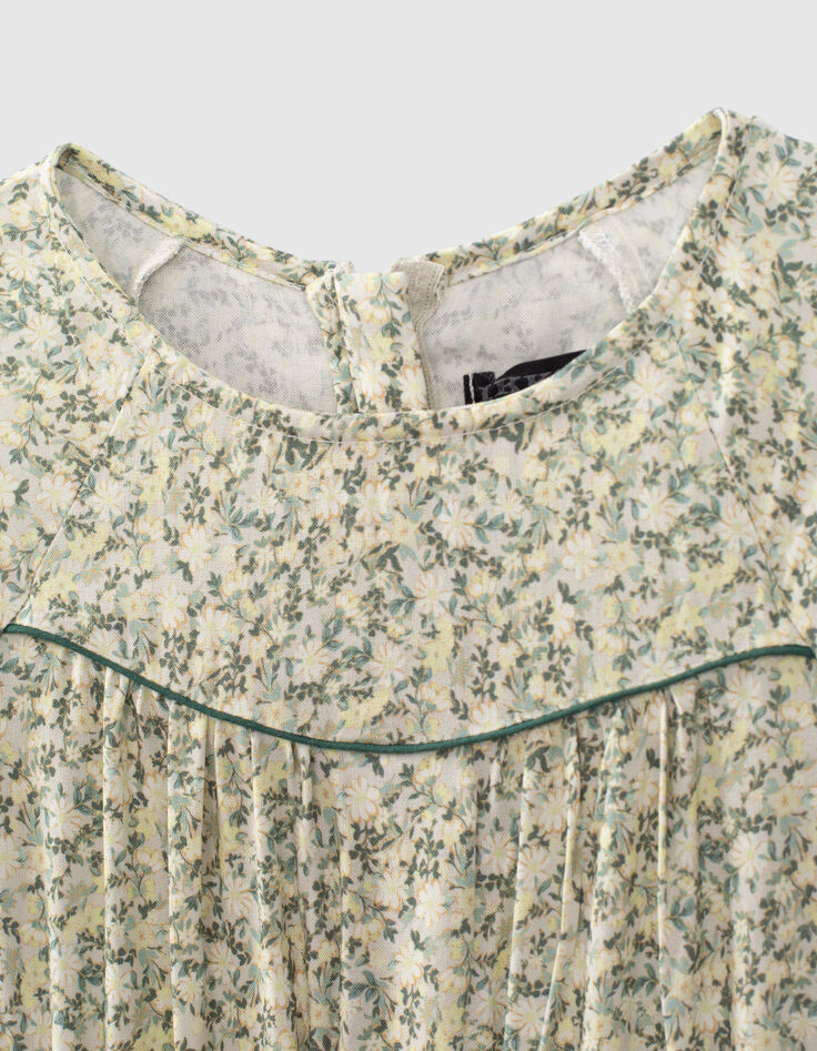 Wei&szlig;es, langes M&auml;dchenkleid aus Ecovero&reg; mit Blumenprint -2