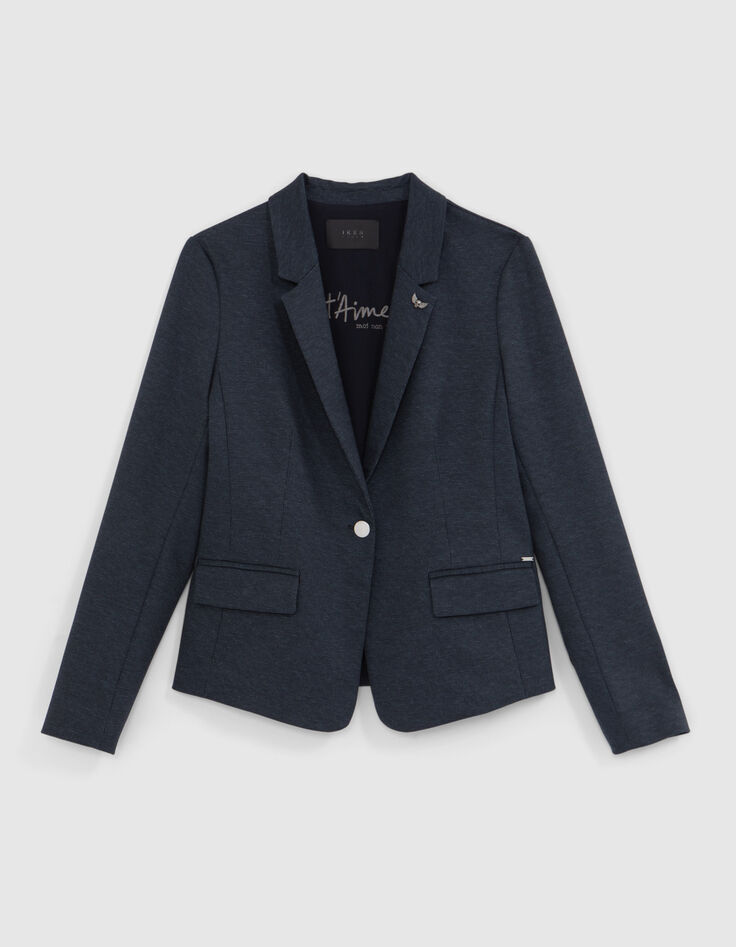 Chaqueta azul marino punto Milano imitaci&oacute;n-6