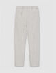 Pantalon de tailleur cigarette beige rayures tennis Femme-6