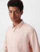 Roze SLIM overhemd in linnen Heren-4