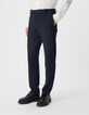 Pantalon de costume SLIM marine maille Milano Homme-3