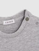 Baby boys’ grey T-shirt with lenticular skateboard image-2