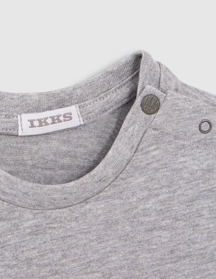 Baby boys’ grey Tshirt with lenticular skateboard image