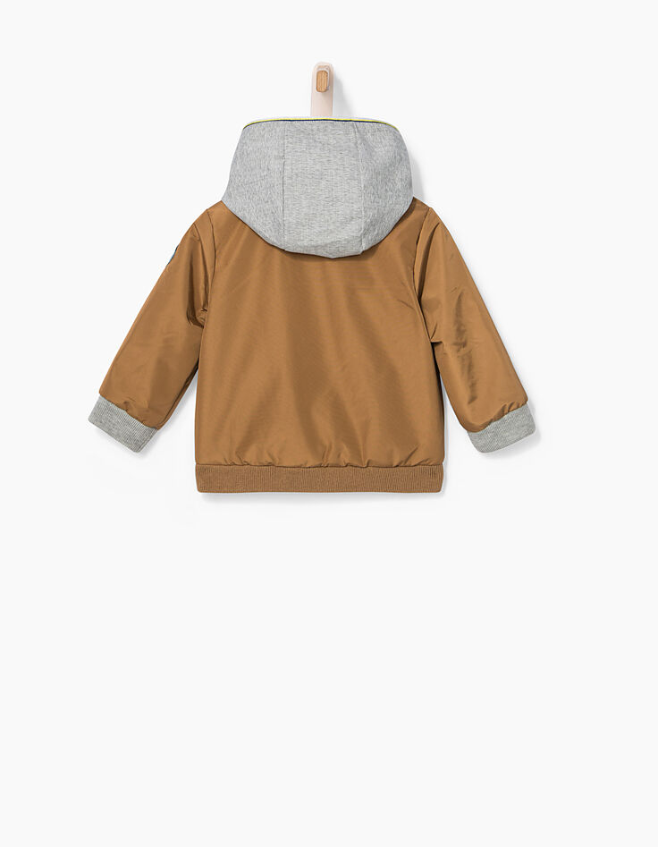 Blouson réversible camel et gris bébé garçon -2 Blouson réversible camel et gris bébé garçon -2