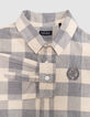 Boys’ grey blue velvet check shirt-3