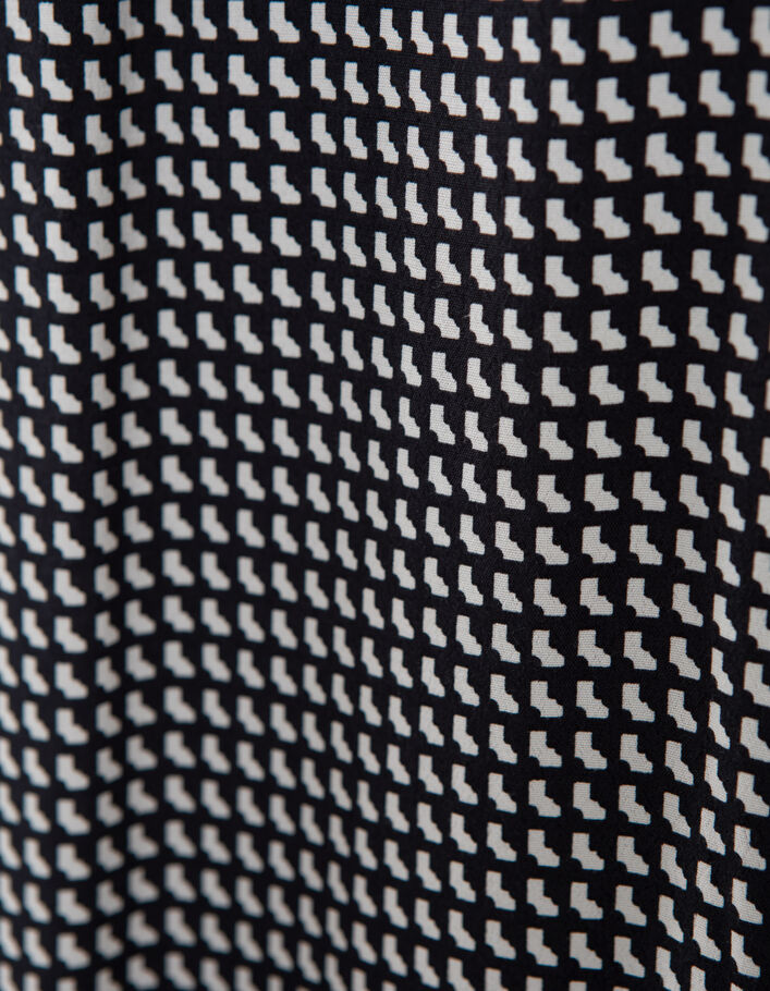 Schwarze Damenhose aus LENZING™ ECOVERO™ mit Grafikprint - IKKS