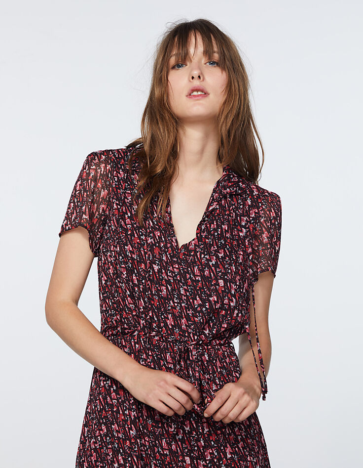 Vestido largo de gasa crespón estampado romántico mujer-4 Vestido largo de gasa crespón estampado romántico mujer-4