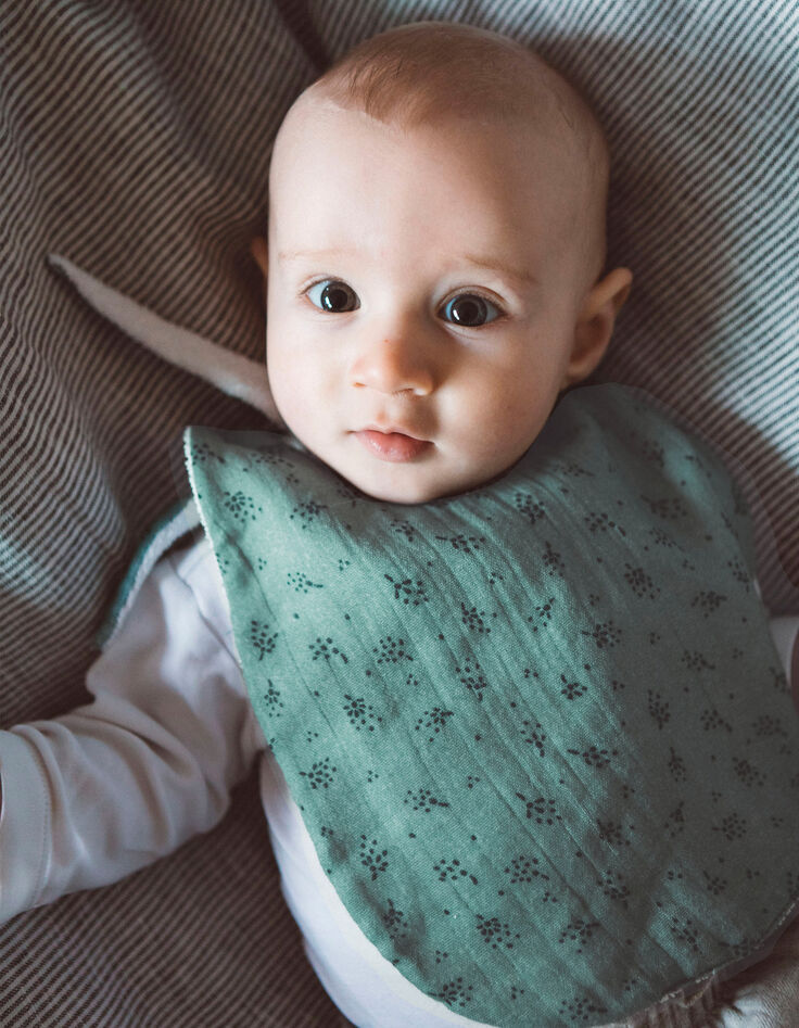 Bavoir vert gaze de coton bio GABRIELLE PARIS-3 Bavoir vert gaze de coton bio GABRIELLE PARIS-3