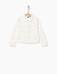 Veste en jean blanc cassé brodée fille-3
