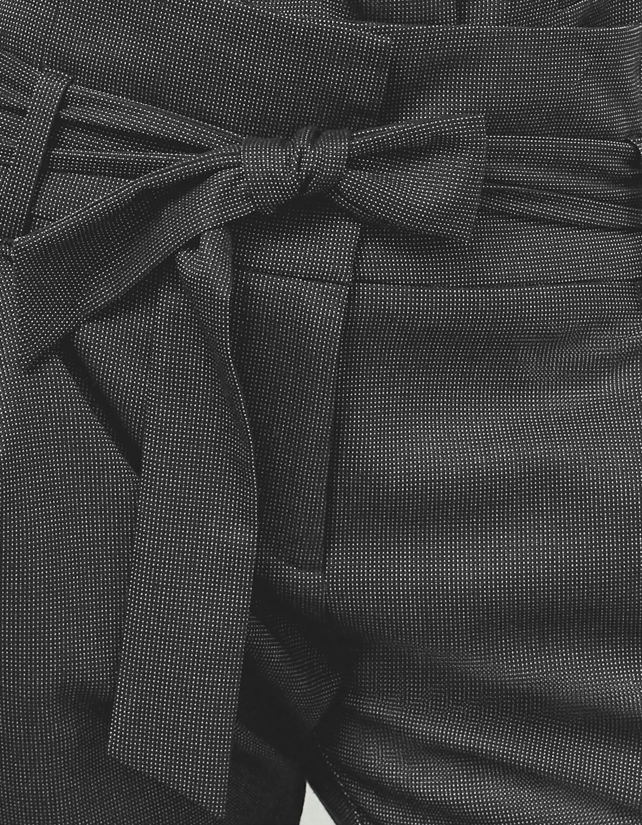 Pantalon de tailleur taille haute en fil fil gris femme