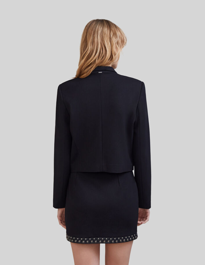 Veste de costume courte noire décor clous Femme - IKKS