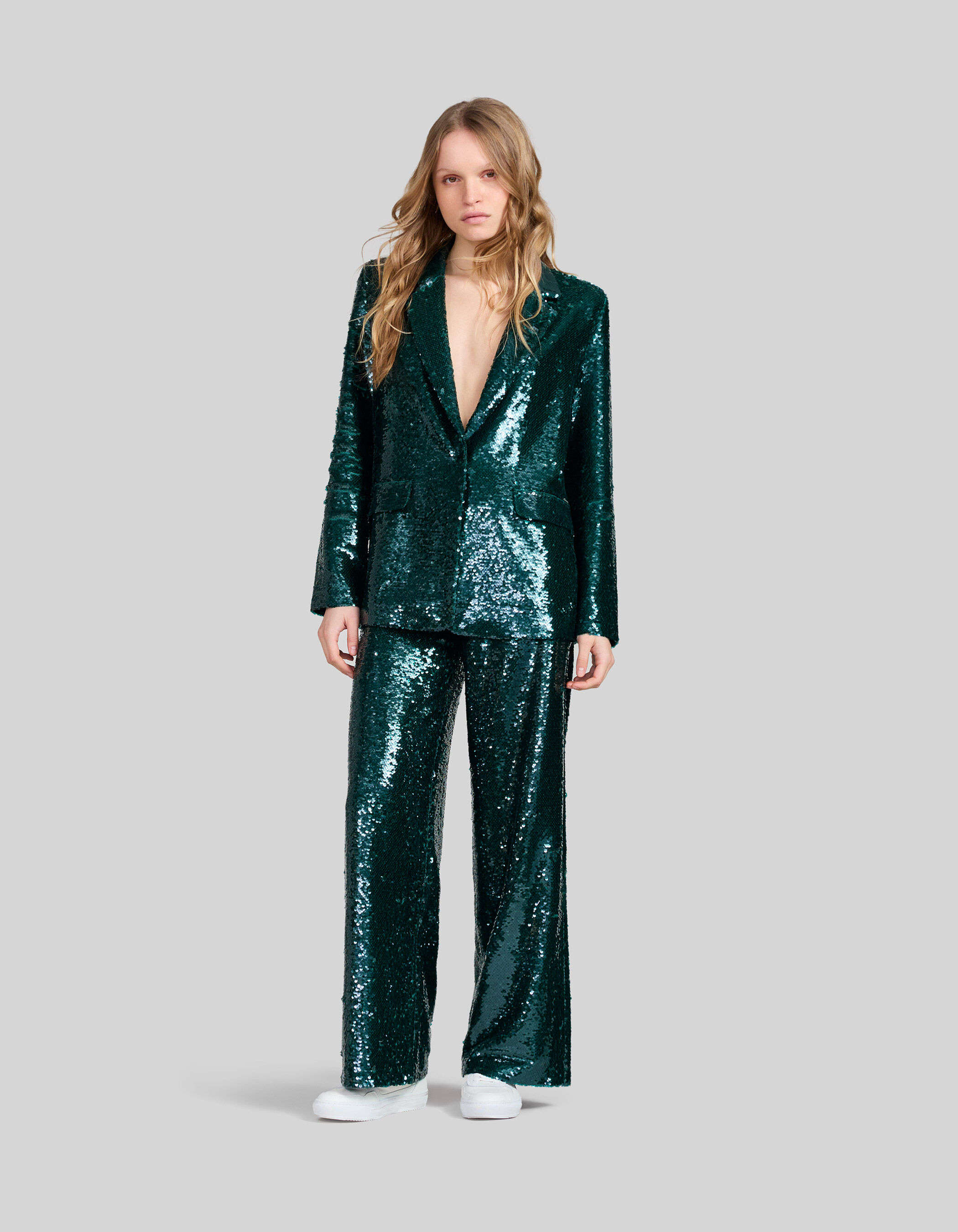Women s malachite all over sequin suit jacket IKKS