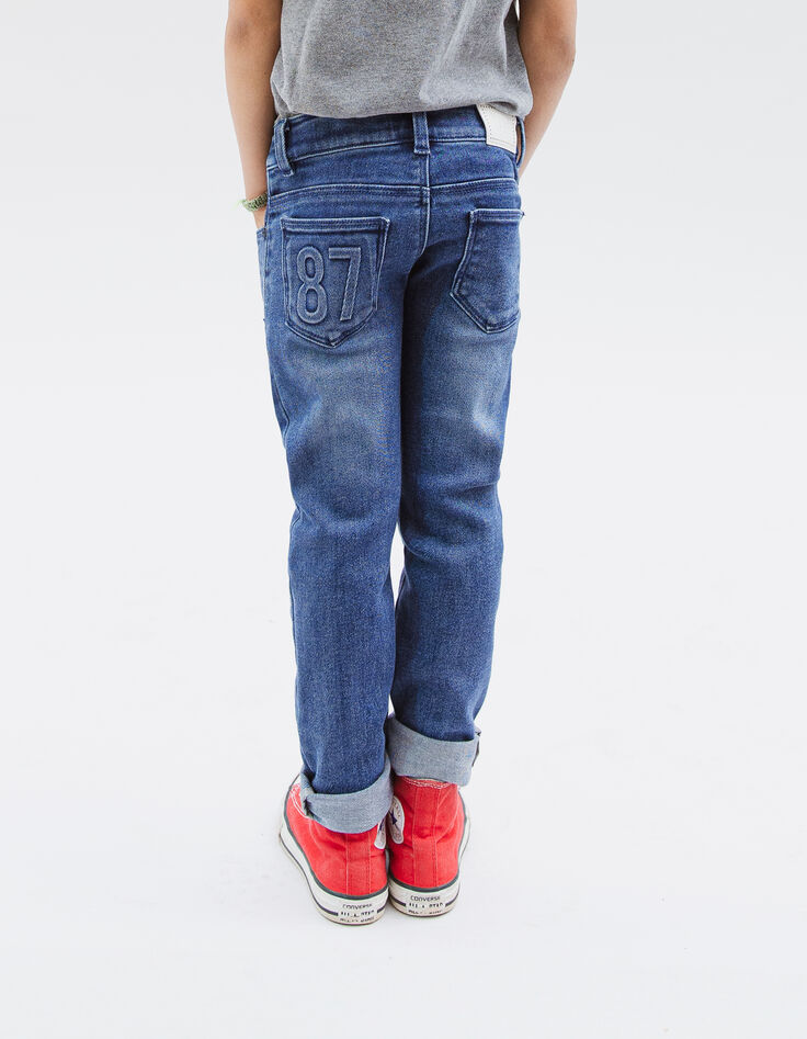 Jean SLIM bleu ultra-résistant print et embossage garçon-2