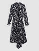 Schwarzes Kleid mit Zebra-Blumenmuster für Damen-7