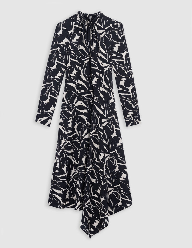 Schwarzes Kleid mit Zebra-Blumenmuster für Damen-7
