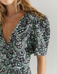Robe longue en viscose imprimé cachemire vert femme-2