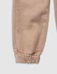 Boys’ beige loose jeans with elasticated waist-4