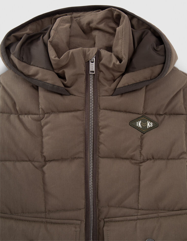 Boys’ khaki double opening pocket padded jacket-2