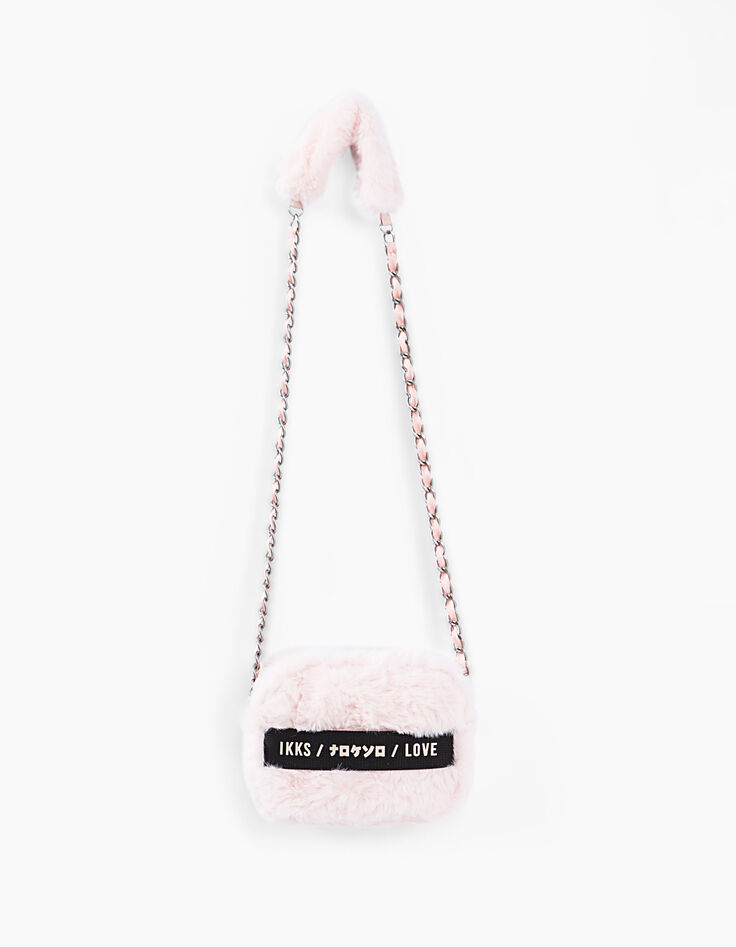 Bolso de mano rosa empolvado de piel sintética niña-1