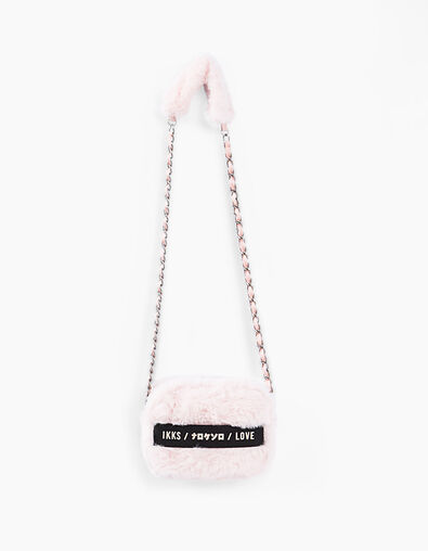 Girls’ powder pink faux fur handbag - IKKS