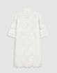 Women's white shirt dress with embroidery-7