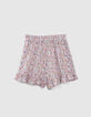 Lila Mädchenshorts mit Flower-Power-Print-1