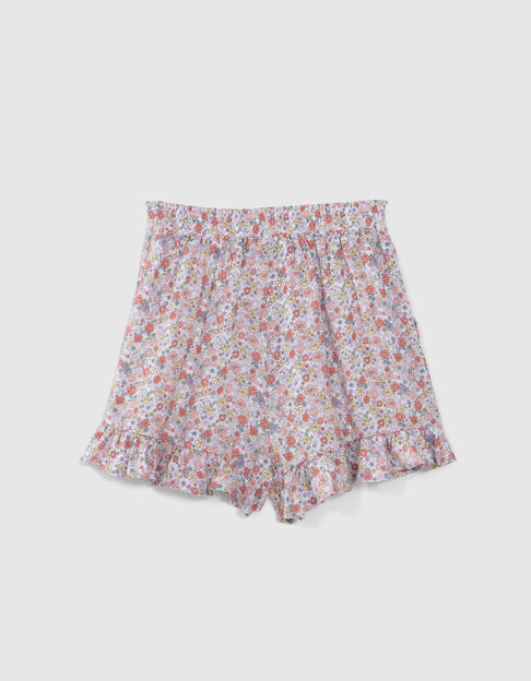 Lila Mädchenshorts mit Flower-Power-Print - IKKS