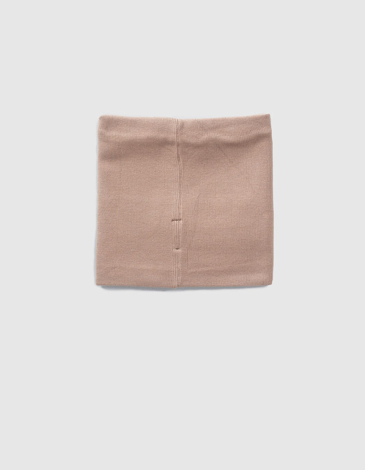 Boys’ beige knit snood with basketball label-2
