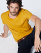 Men’s yellow Essential V-neck T-shirt-1