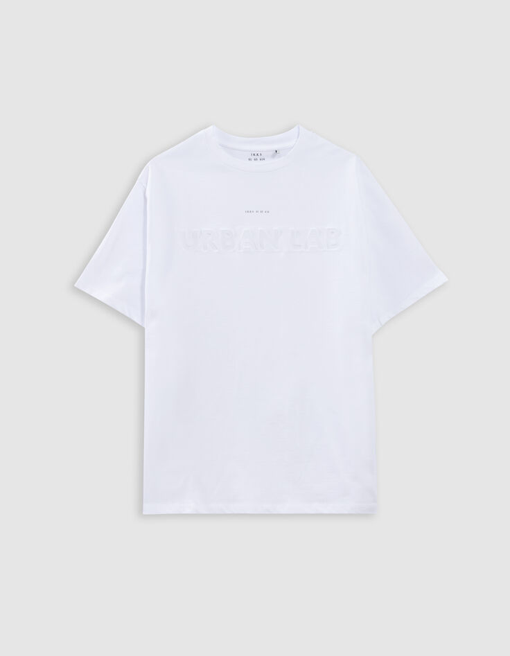 Wit T-shirt met tekst in reliëf DRY FAST Heren-5 Wit T-shirt met tekst in reliëf DRY FAST Heren-5