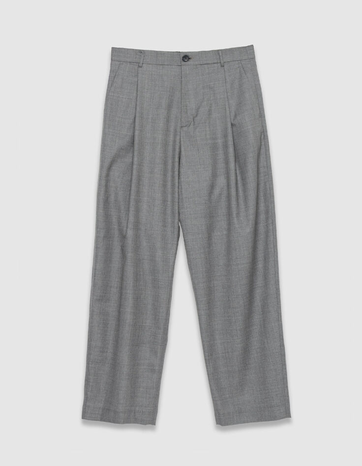 Men's grey suit pants with pleats-6