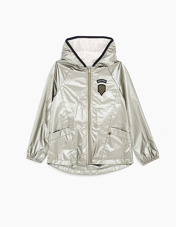 Bronzefarbener Mädchenwindbreaker mit Perlmuttfinish-3