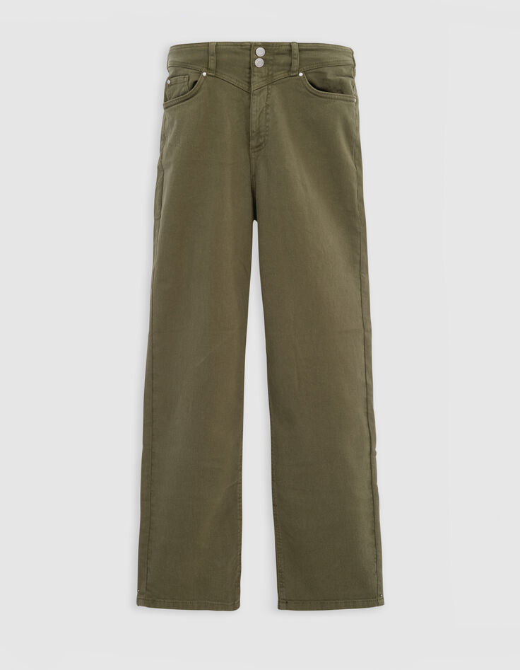 Women's khaki army slouchy jeans-6