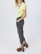 Women’s lime green slogan T-shirt with diamante-5