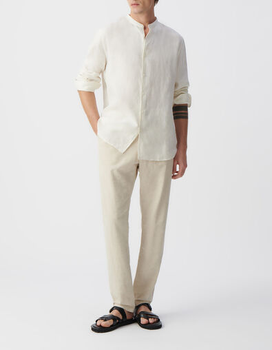 Camisa REGULAR tiza cuello Mao lino hombre - IKKS