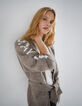 Cardigan en maille ceinturé à la taille femme-1