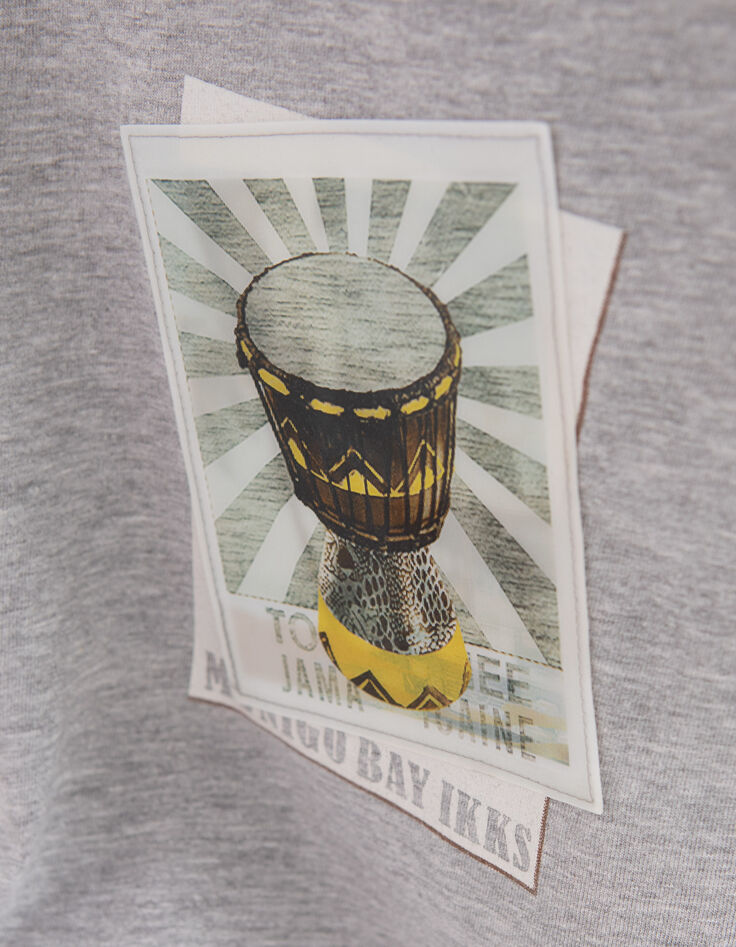 T-shirt gris visuel lenticulaire percussion bébé garçon-8