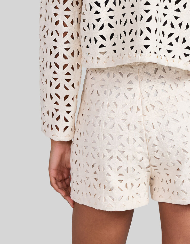 Women’s ecru macramé graphic jacket-6