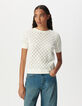 Ecru fine knit back/front reversible cardigan-2