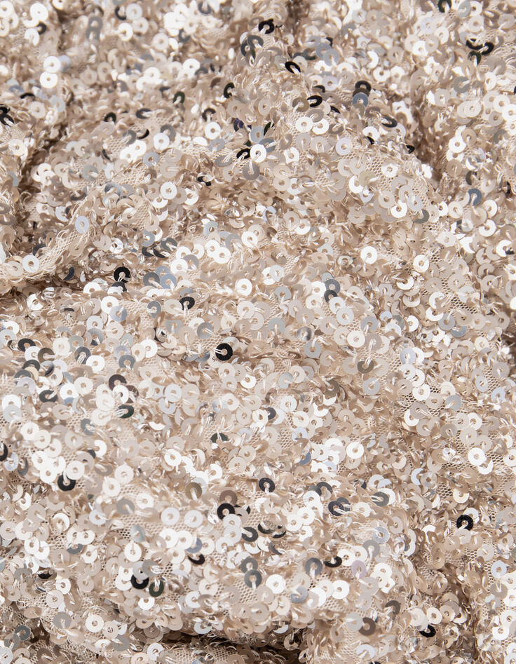 Jupe champagne brodée sequins Femme-6