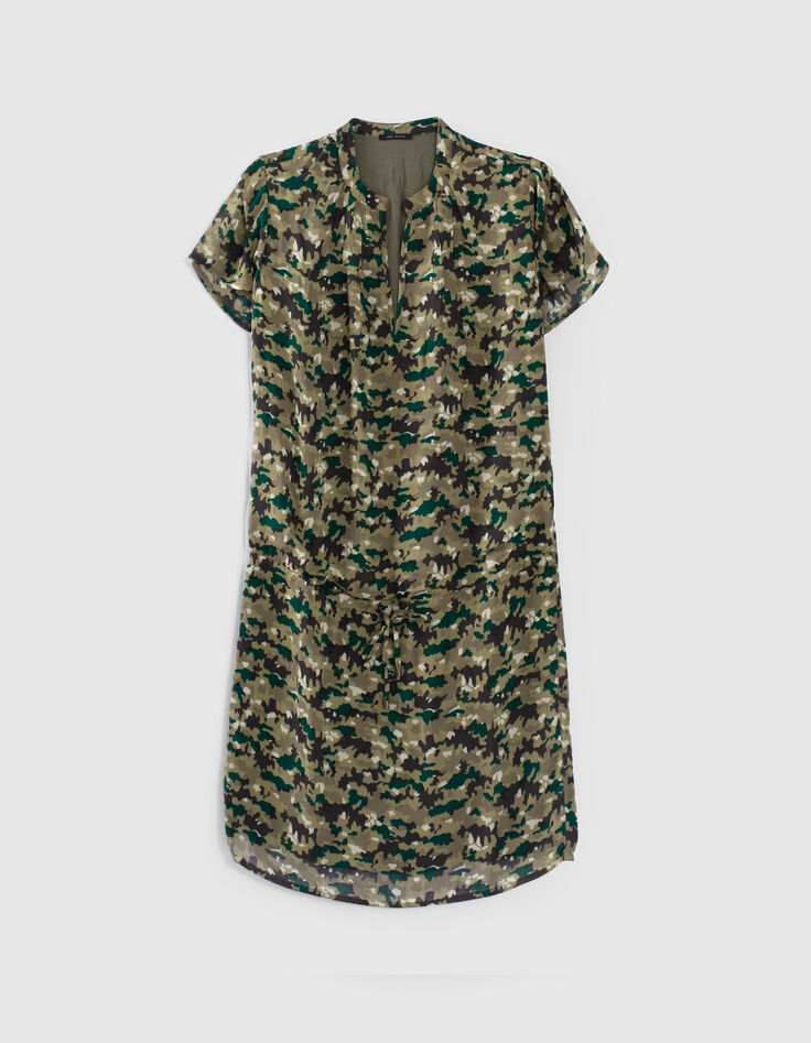 Women’s lichen dress with green camouflage print-5