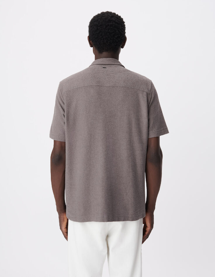 Chemise easy grise maille manches courtes Homme-3