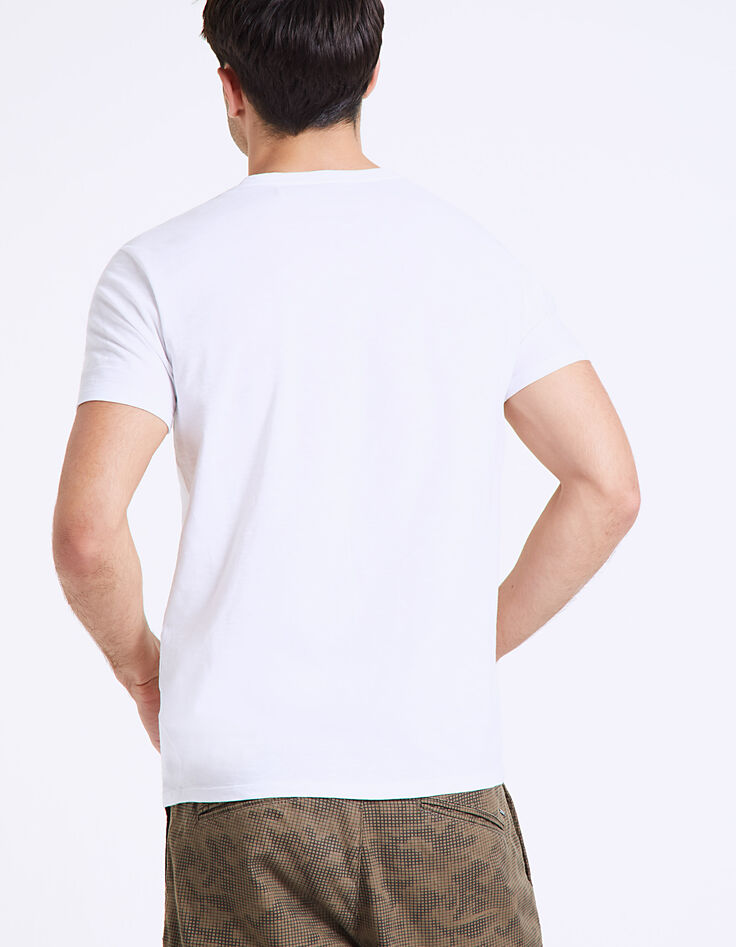 Men’s white Don't worry Be Hippy car graphic T-shirt-4 Men’s white Don't worry Be Hippy car graphic T-shirt-4