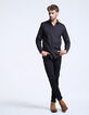 Chemise noire détail col Easy Care Homme-6