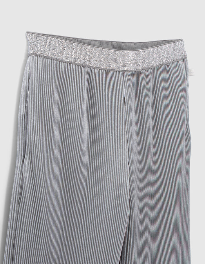 Girls’ silvery pleated wide-leg trousers - IKKS