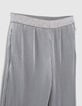 Pantalon large argenté plissé fille-5 Pantalon large argenté plissé fille-5