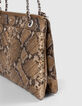 Women's gold leather python-look 1440 Reporter clutch bag-4