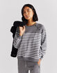 Loose matrozensweater lange mouwen dames-1